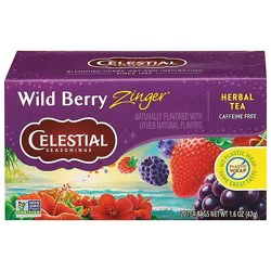 Celestial Seasonings Herbal Tea Caffeine Free Wild Berry Zinger - 20 Count