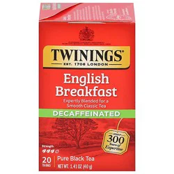 Twinings Of London Black Tea English Breakfast Decaffeinated - 20 Count