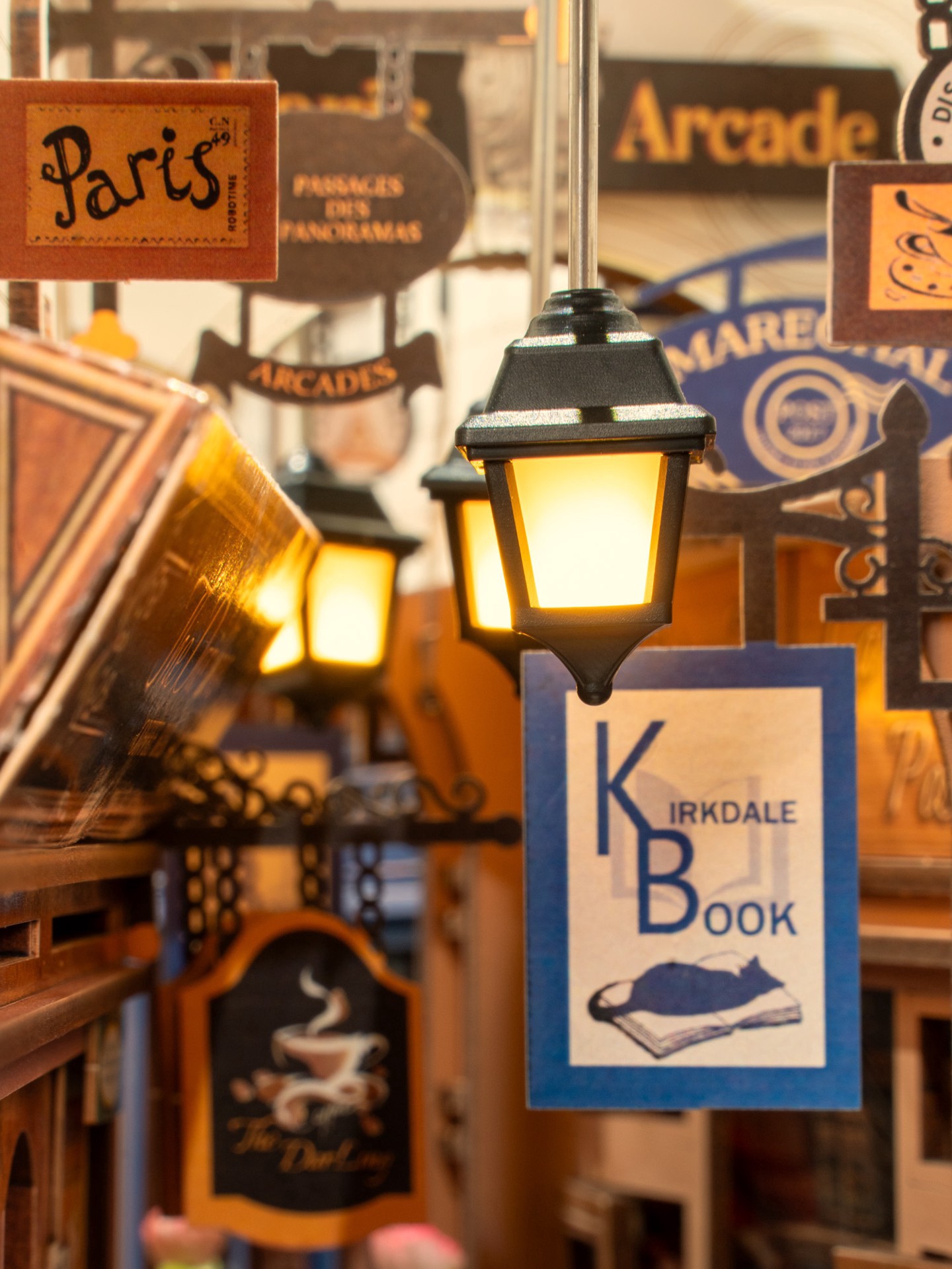 slide 6 of 10, Robotime Rolife Arcade Dating Diy Book Nook Shelf Insert Kit, 4 in x 7.5 in x 10 in