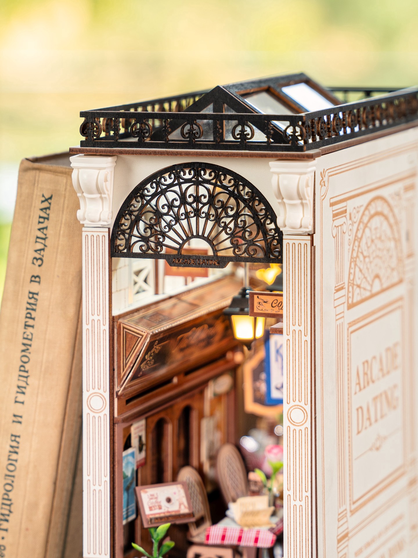 slide 2 of 10, Robotime Rolife Arcade Dating Diy Book Nook Shelf Insert Kit, 4 in x 7.5 in x 10 in