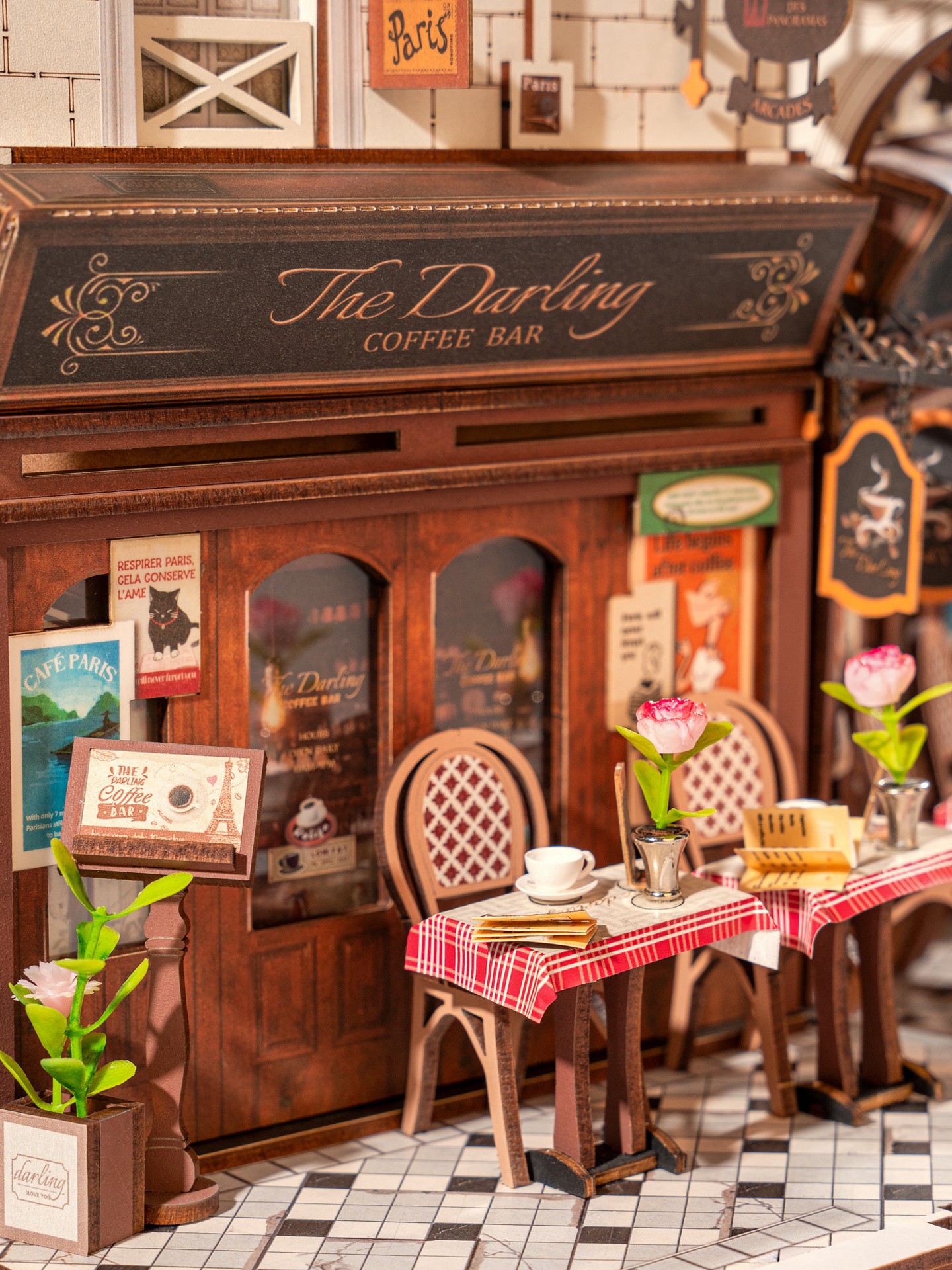 slide 3 of 10, Robotime Rolife Arcade Dating Diy Book Nook Shelf Insert Kit, 4 in x 7.5 in x 10 in