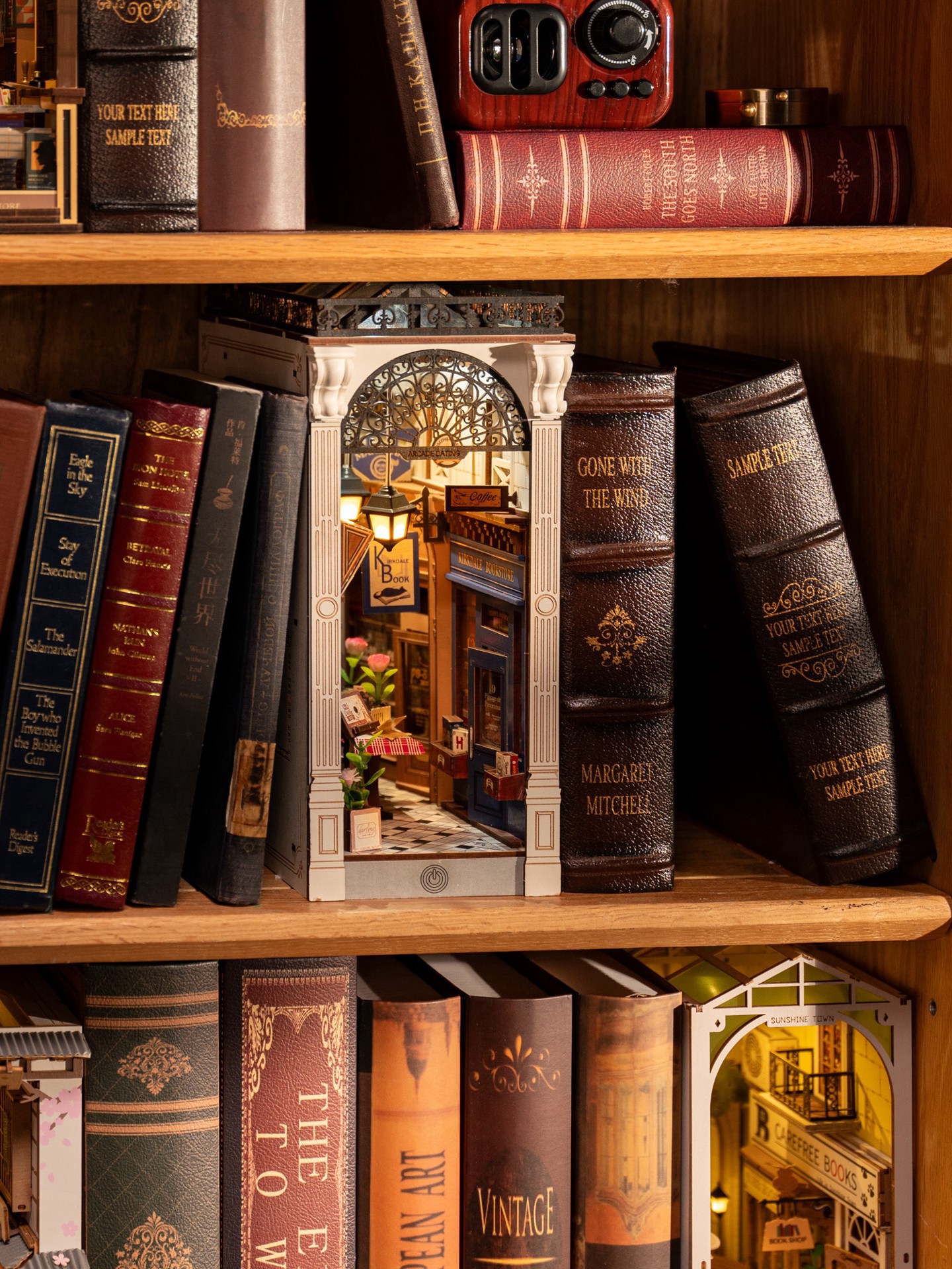 slide 8 of 10, Robotime Rolife Arcade Dating Diy Book Nook Shelf Insert Kit, 4 in x 7.5 in x 10 in