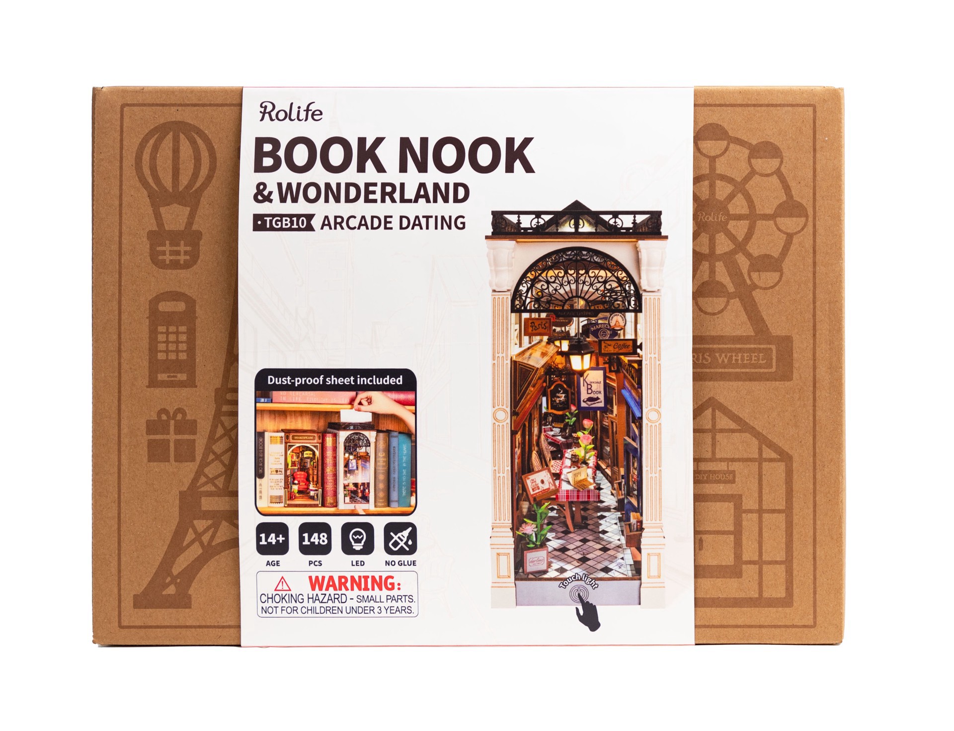 slide 4 of 10, Robotime Rolife Arcade Dating Diy Book Nook Shelf Insert Kit, 4 in x 7.5 in x 10 in