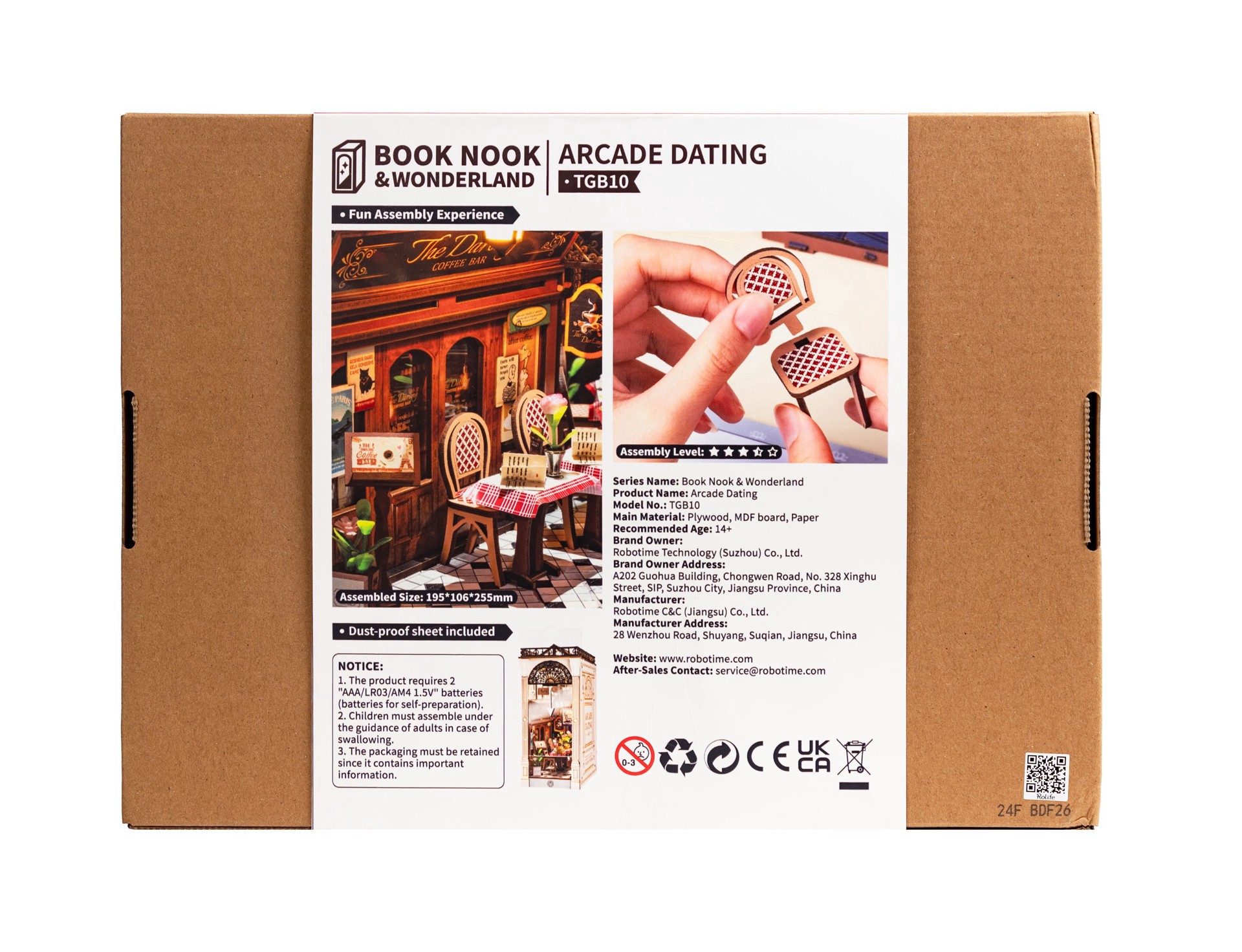slide 7 of 10, Robotime Rolife Arcade Dating Diy Book Nook Shelf Insert Kit, 4 in x 7.5 in x 10 in