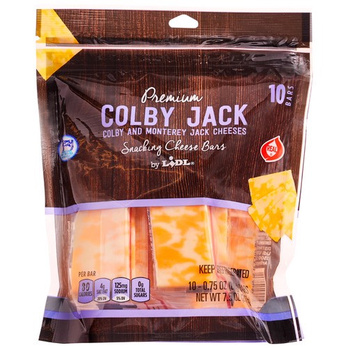 slide 1 of 1, premium snacking cheese bars, Colby Jack, 7.5 oz