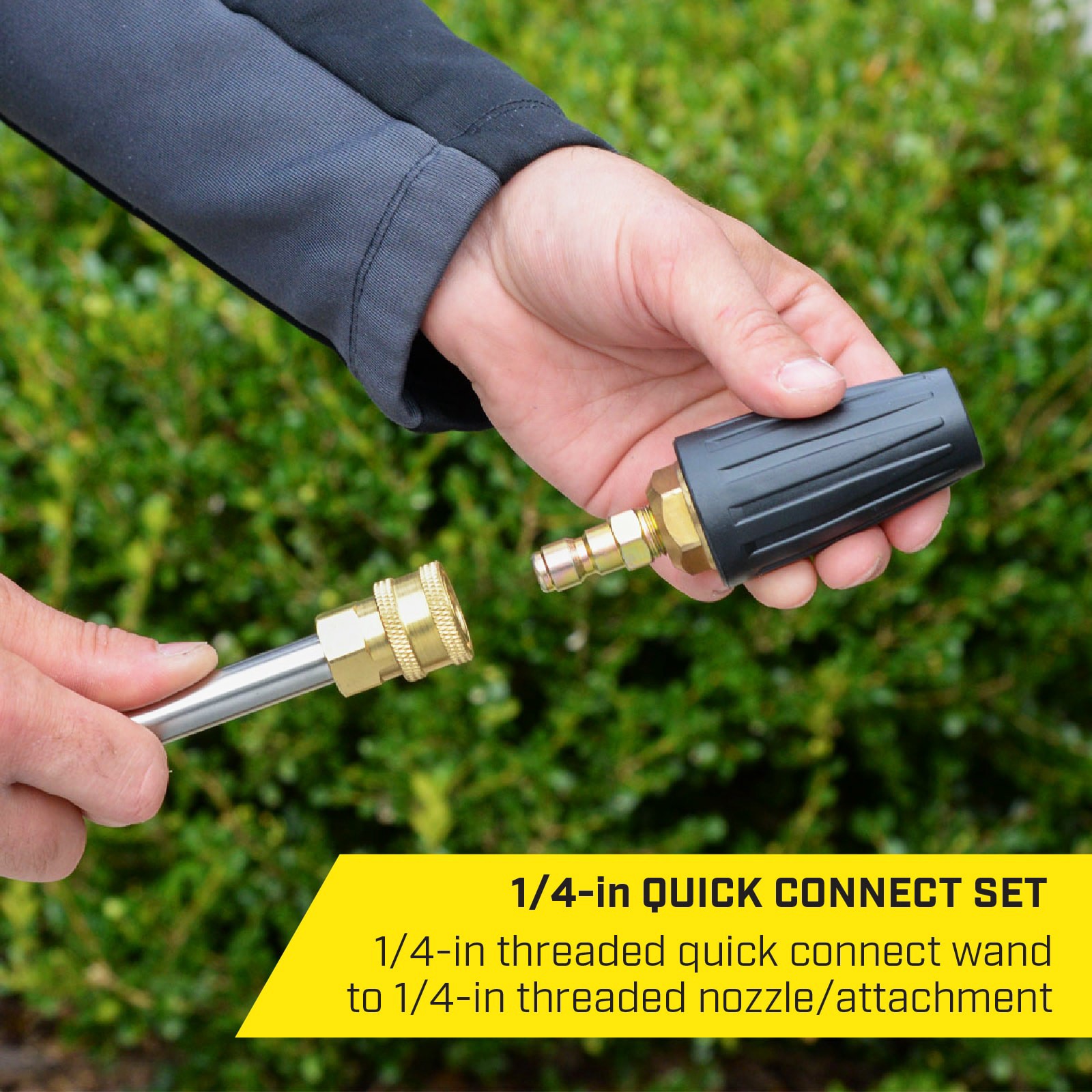 slide 4 of 6, SurfaceMaxx up to 4500 PSI 1/4-in to 1/4-in Brass Gas and Electric Pressure Washers Quick Connect Set, 1 ct