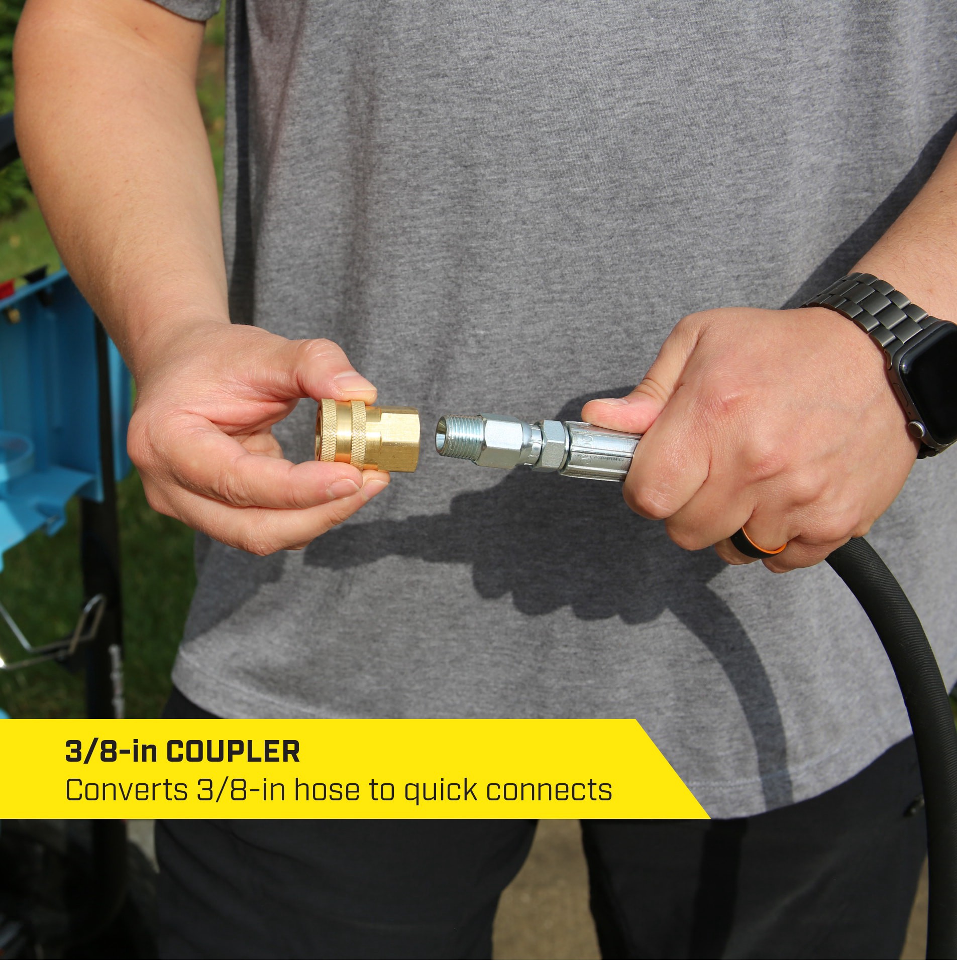 slide 2 of 6, SurfaceMaxx up to 4500 PSI 3/8-in to 3/8-in Brass Gas and Electric Pressure Washers Quick Connect Set, 1 ct