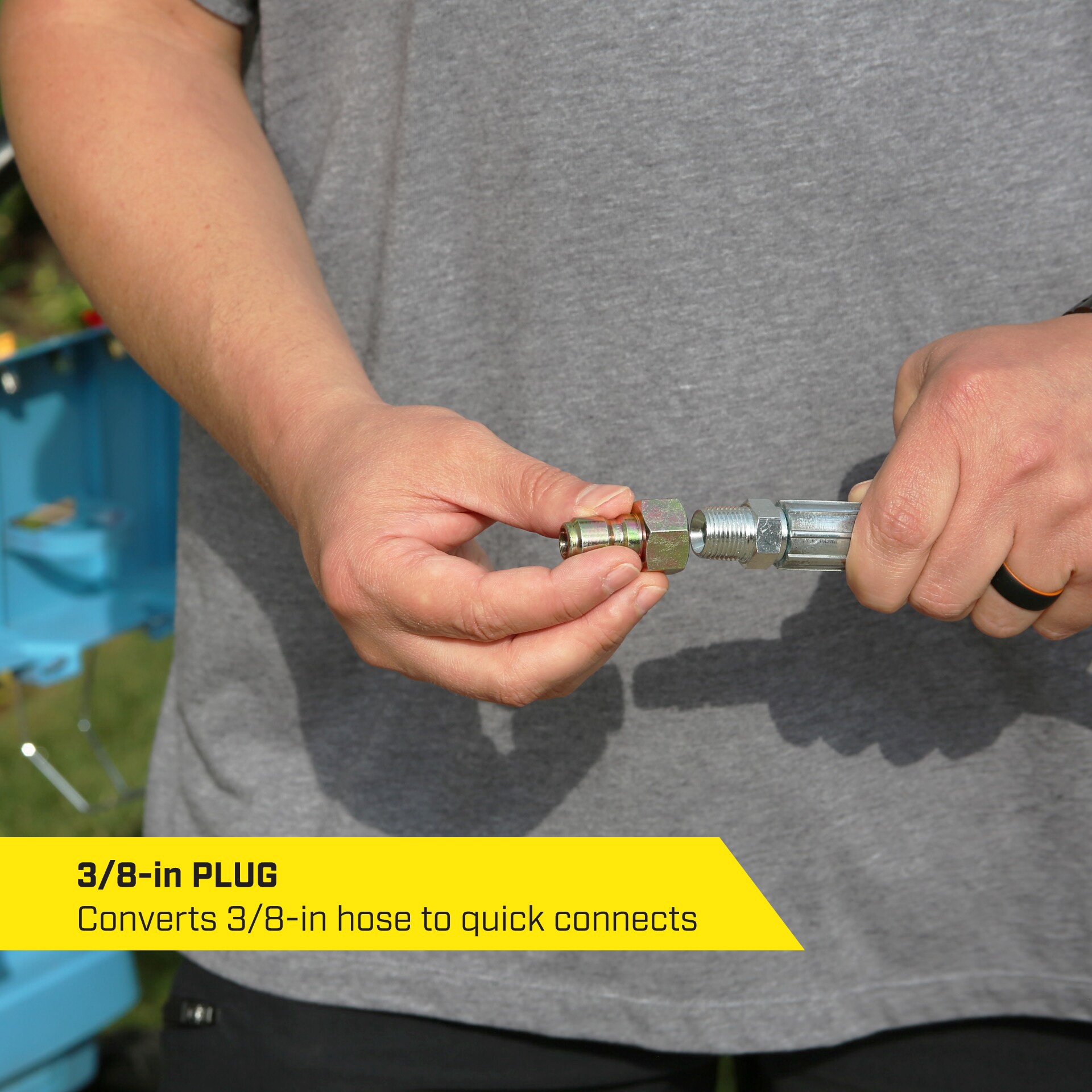 slide 6 of 6, SurfaceMaxx up to 4500 PSI 3/8-in to 3/8-in Brass Gas and Electric Pressure Washers Quick Connect Set, 1 ct