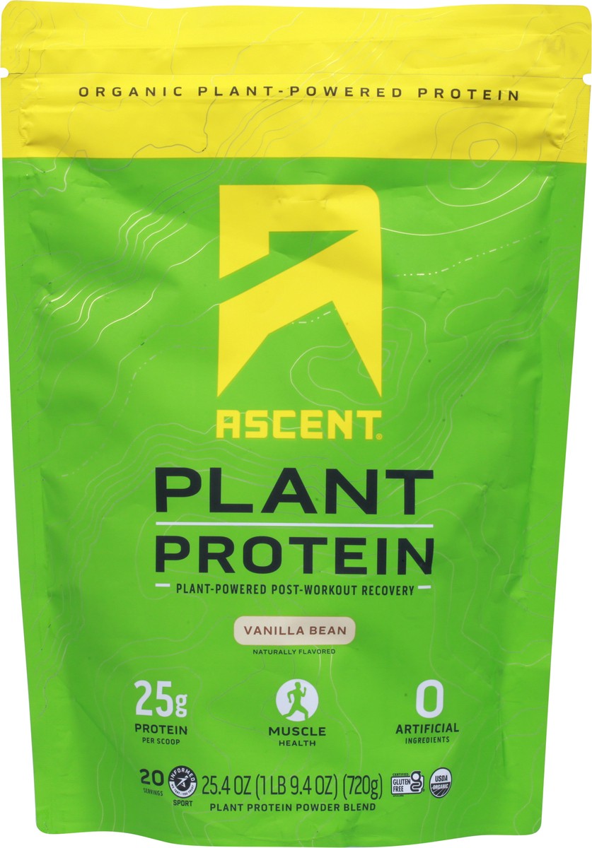 slide 5 of 9, Ascent Organic Vanilla Flavored Plant Protein, 25.4 fl oz