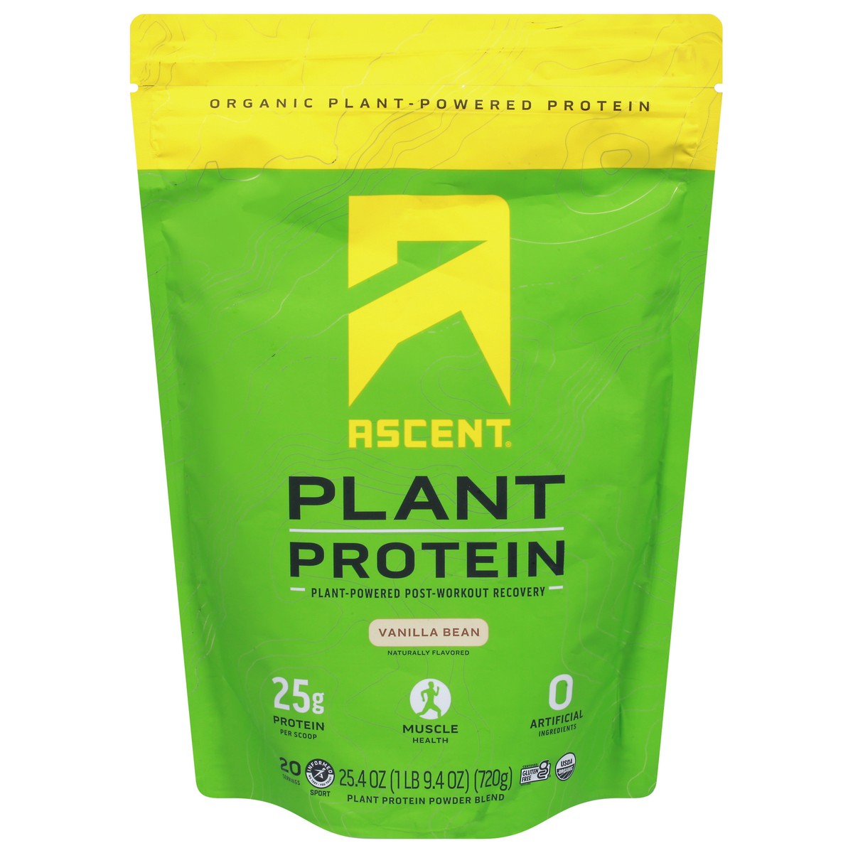 slide 1 of 9, Ascent Organic Vanilla Flavored Plant Protein, 25.4 fl oz