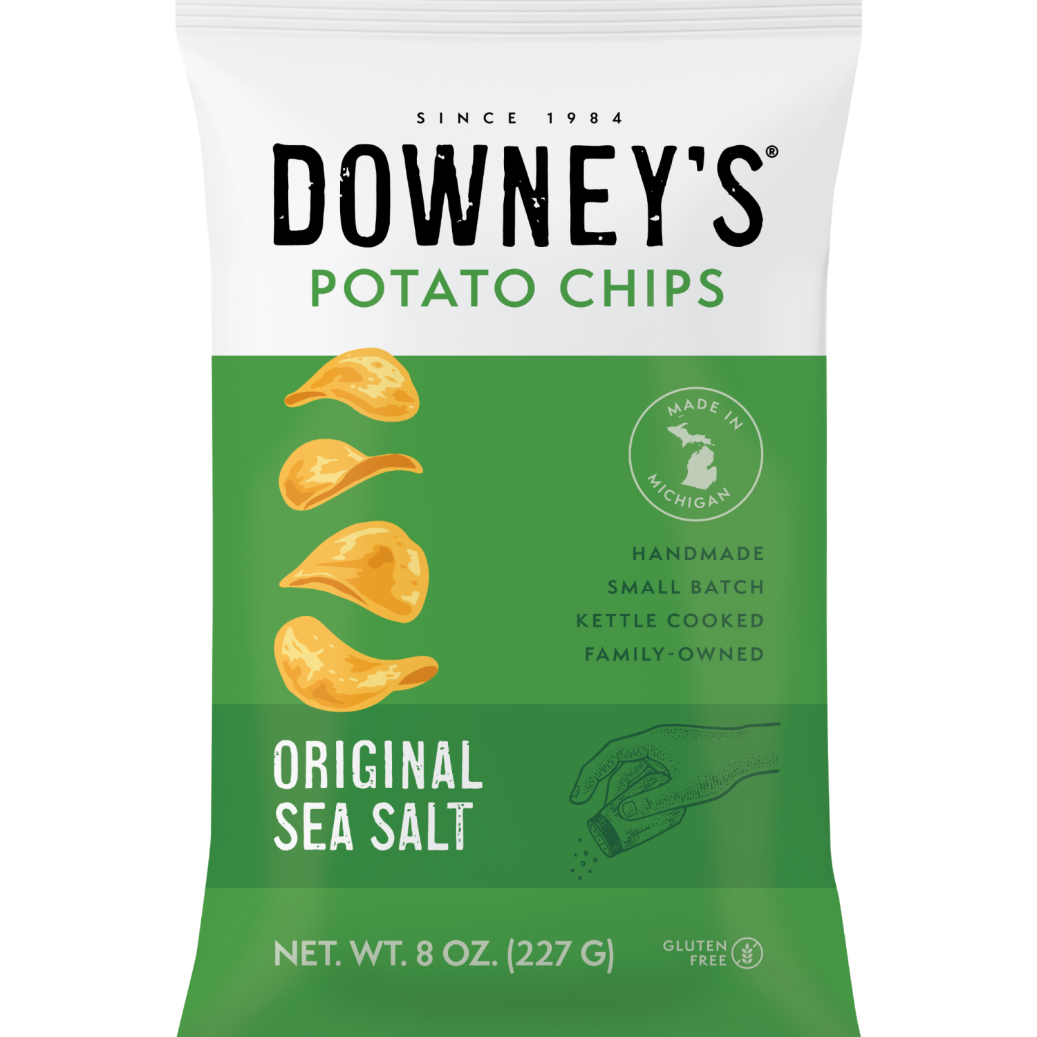 slide 1 of 2, Downey's Regular Potato Chips, 8 oz