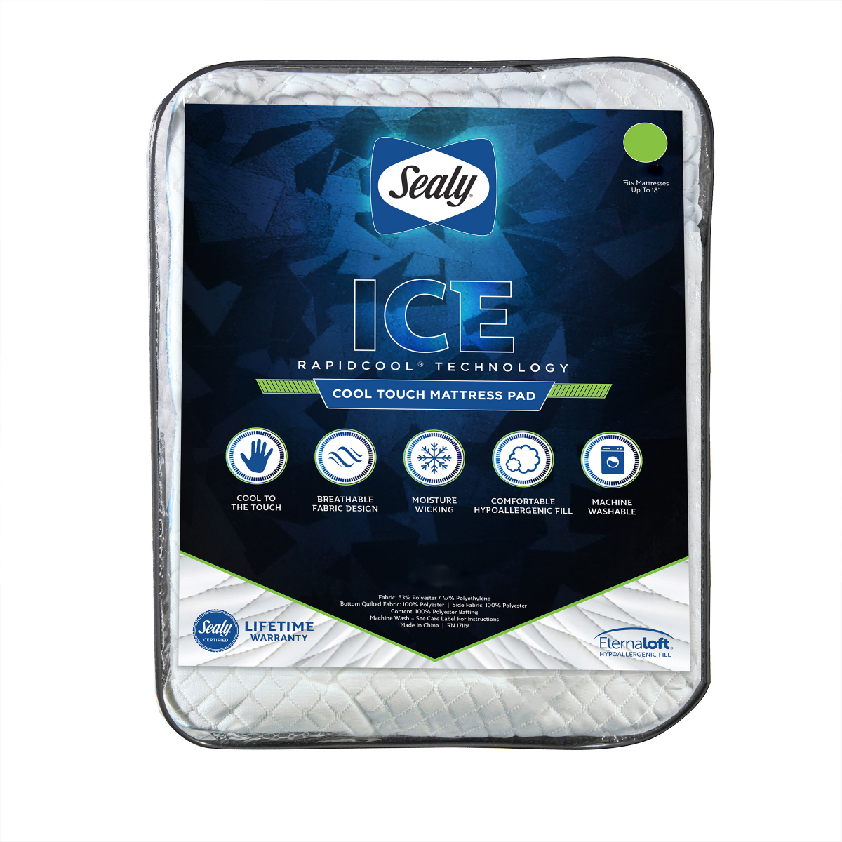 slide 1 of 17, Sealy Ice Cool Touch Mattress Pad, 1 ct