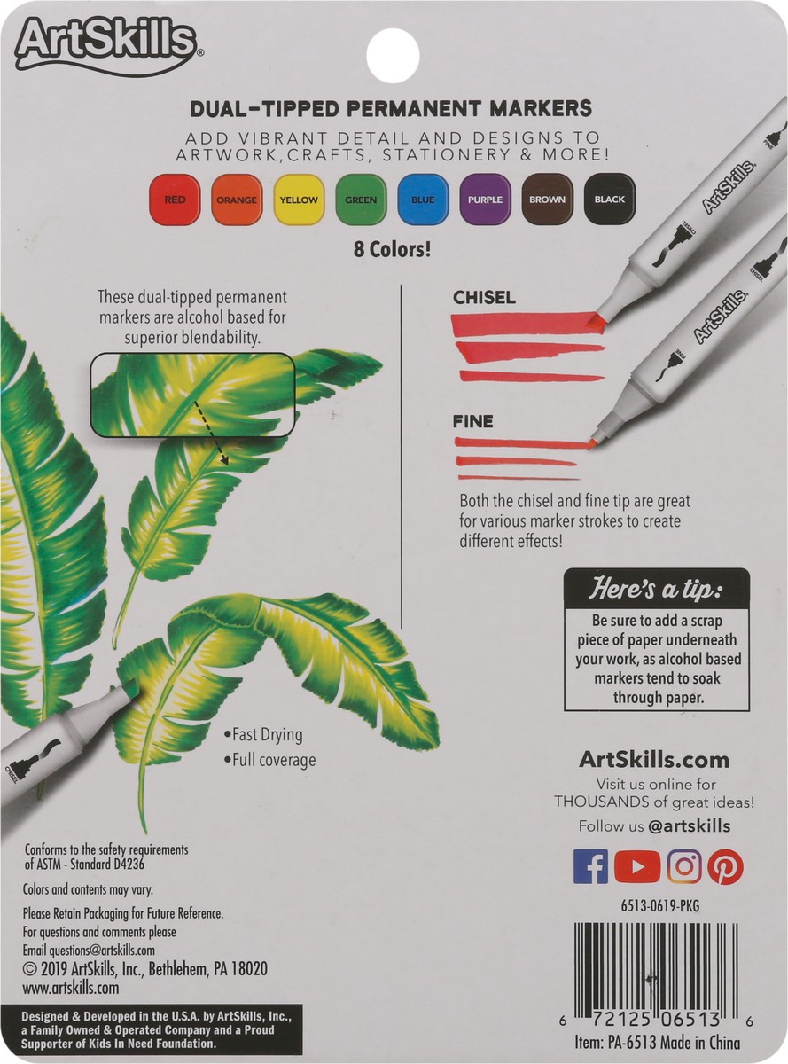 slide 2 of 9, ArtSkills Permanent Markers 8 ea, 8 ct