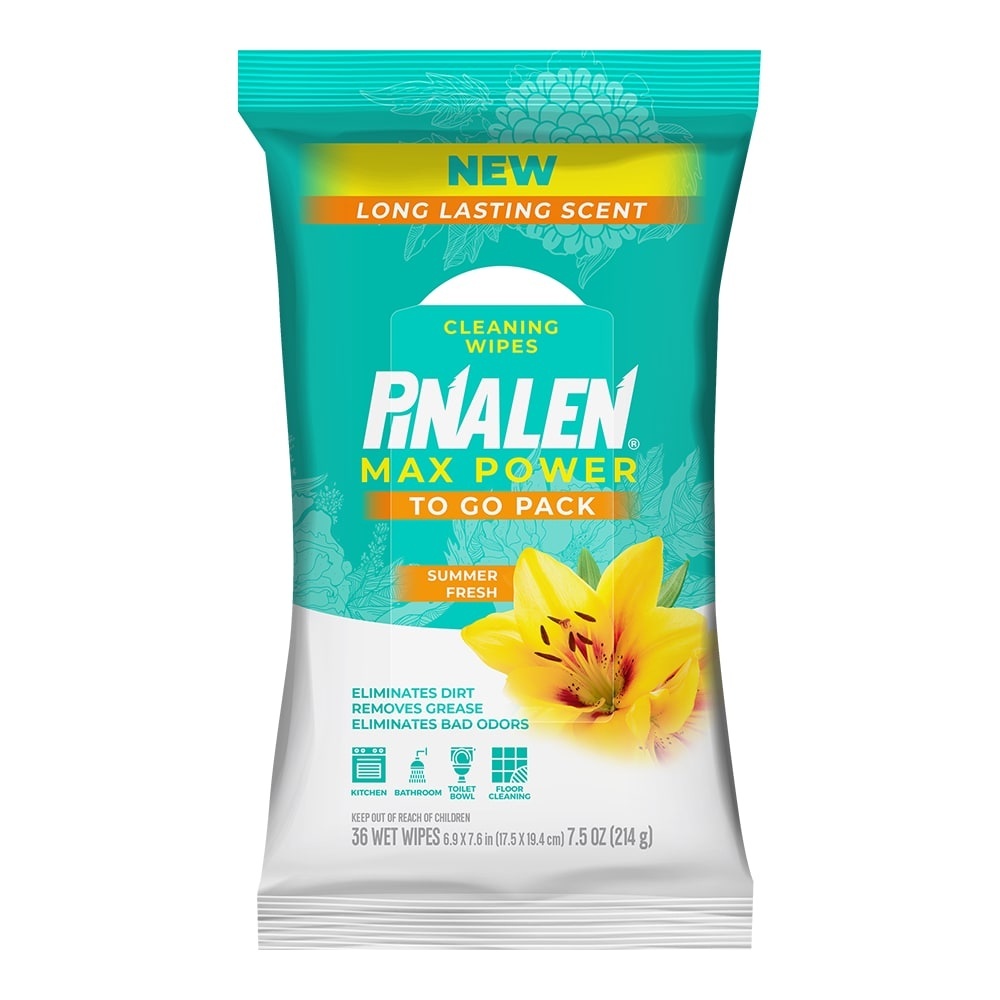 slide 1 of 1, Pinalen Max Power Summer Fresh To Go Cleaning Wipes, 36 ct