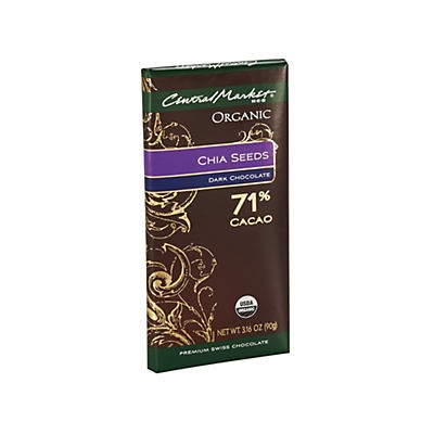 slide 1 of 1, Central Market Organics 71% Dark Chocolate with Chia Seeds, 3.16 oz