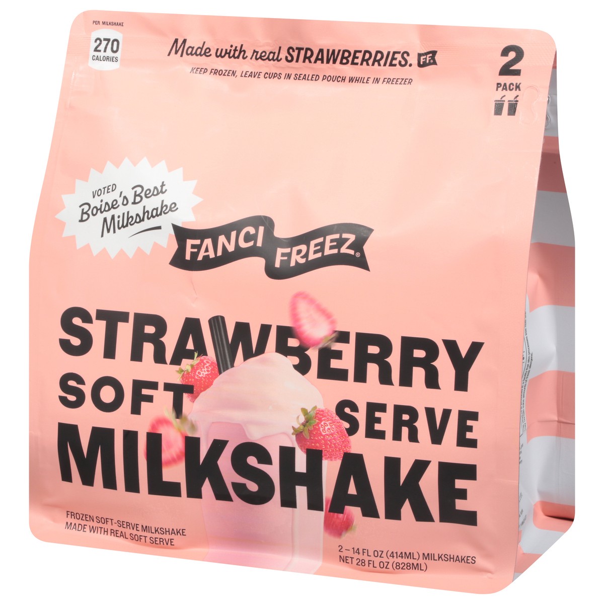 slide 3 of 4, Fanci Freez Milkshake Strawberry - 2-14 FZ, 28 fl oz