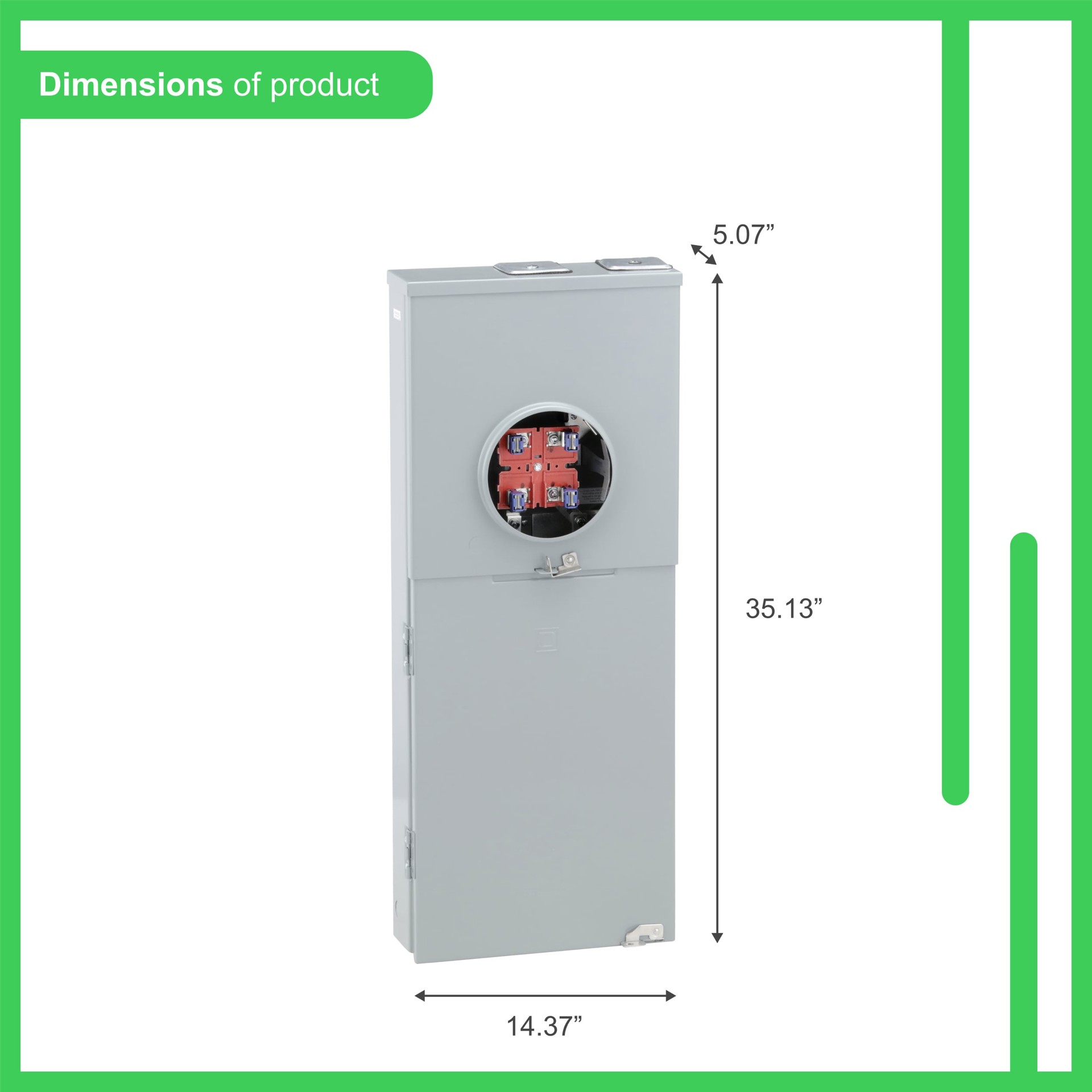 slide 3 of 5, Square D Homeline Ringless Overhead/Underground 200 -Amp 8 -Spaces 16 -Circuit Outdoor Main Breaker Meter Combo Load Center, 1 ct