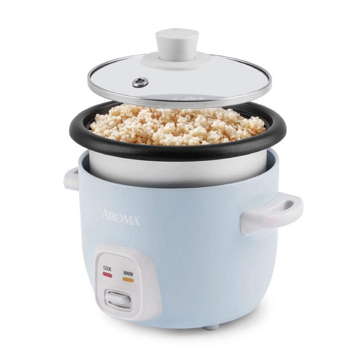 slide 5 of 9, AROMA 4-Cup Pot Style Rice Cooker, Blue, 1 ct