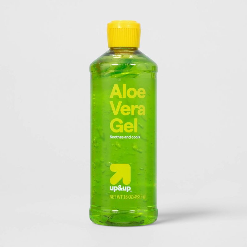 slide 1 of 5, Green Aloe Vera Gel -16oz - up&up™: Whole Body After Sun Treatment, 16oz, Gel Form, 16 oz