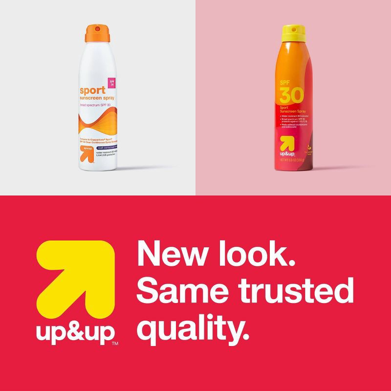 slide 4 of 6, Sport Sunscreen Spray - SPF 30 - 5.5oz - up&up™, 30 x 5.5 oz