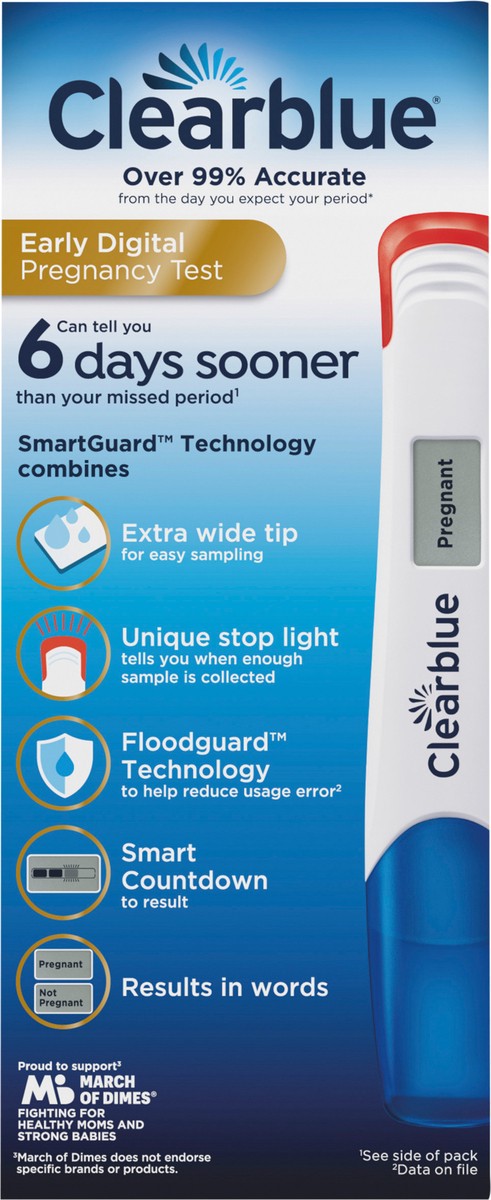 slide 2 of 5, Clearblue Early Digital Pregnancy Test, Early Detection at Home Pregnancy Test, 3 Ct, 3 ct