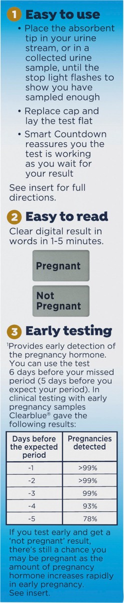 slide 3 of 5, Clearblue Early Digital Pregnancy Test, Early Detection at Home Pregnancy Test, 3 Ct, 3 ct