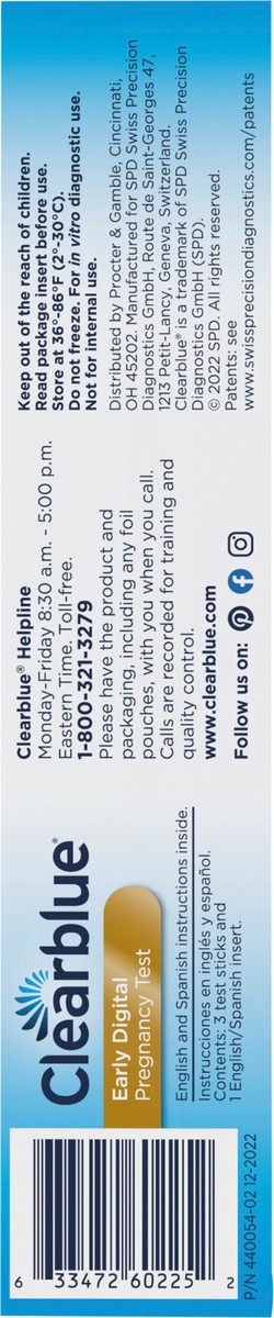 slide 4 of 5, Clearblue Early Digital Pregnancy Test, Early Detection at Home Pregnancy Test, 3 Ct, 3 ct