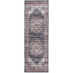 Rugease Velveteen Adrianna Medallion 2x6 Washable Runner