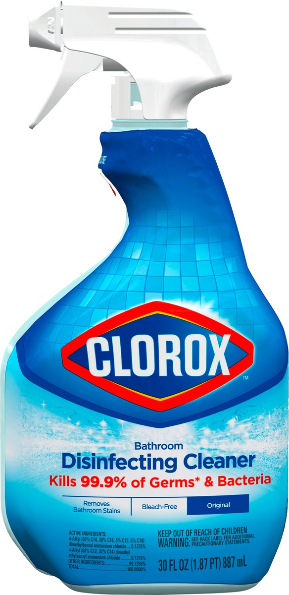 slide 4 of 6, Clorox Disinfecting Bathroom Cleaner Spray Bottle, 30 oz