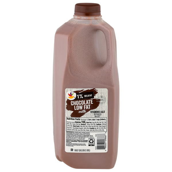 slide 1 of 1, Giant 1% Low Fat Chocolate Milk, 1/2 gal