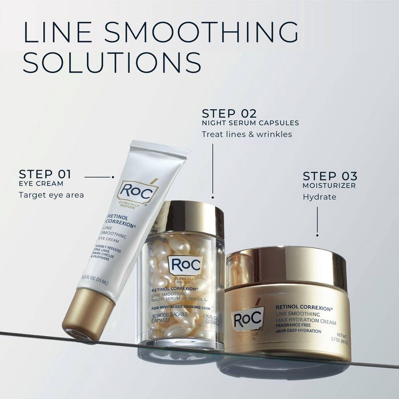 slide 9 of 9, RoC Retinol Correxion Line Smoothing Anti-Aging Wrinkle Eye Cream for Dark Circles & Puffy Eyes - 0.5 fl oz, 0.5 fl oz
