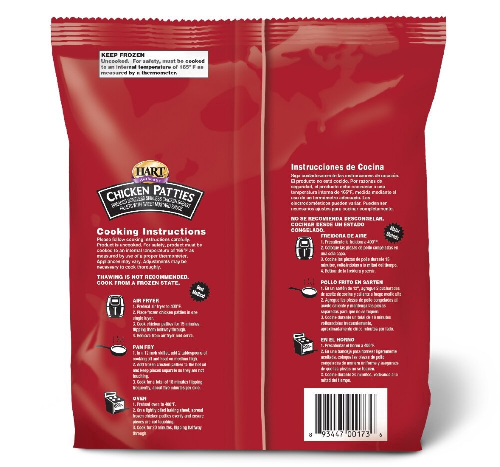 slide 2 of 2, Hart Spicy Breaded Chicken Patty, 32 oz