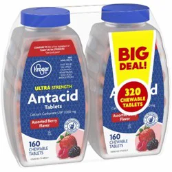Kroger Ultra Strength Assorted Berries Antacid Chewable Tablets 1000Mg