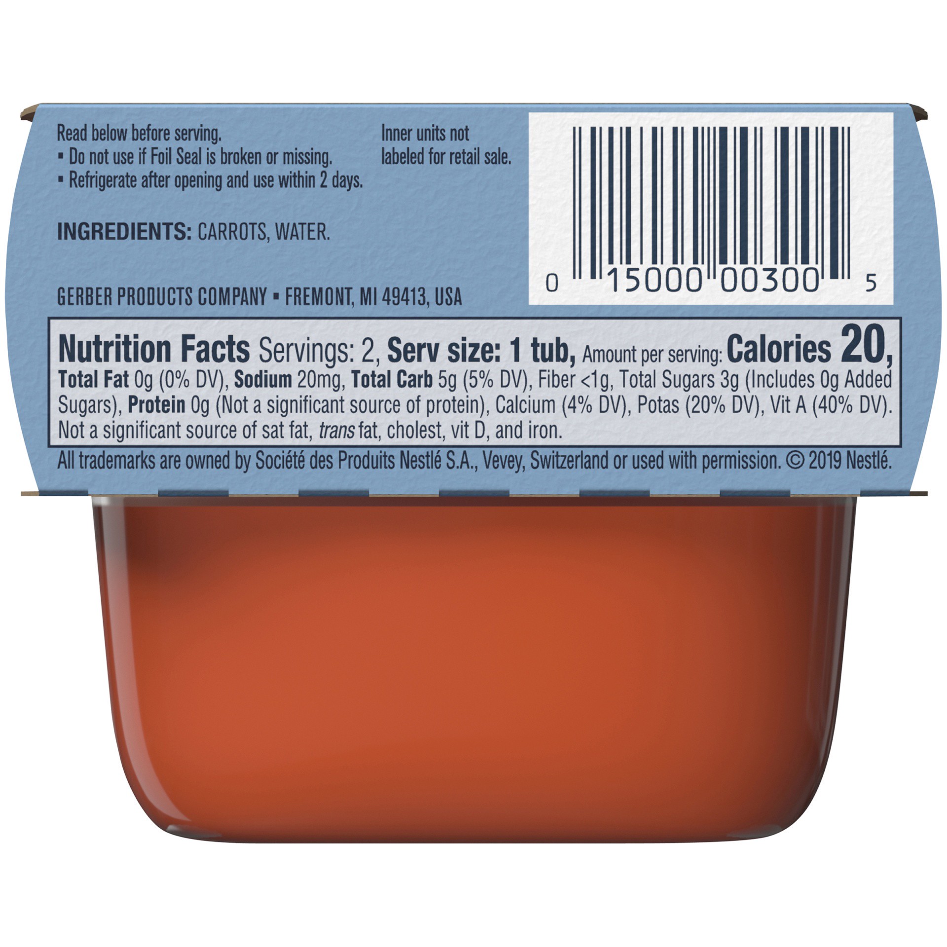 slide 8 of 8, Gerber 1st Foods Carrot, 2 ct; 2 oz
