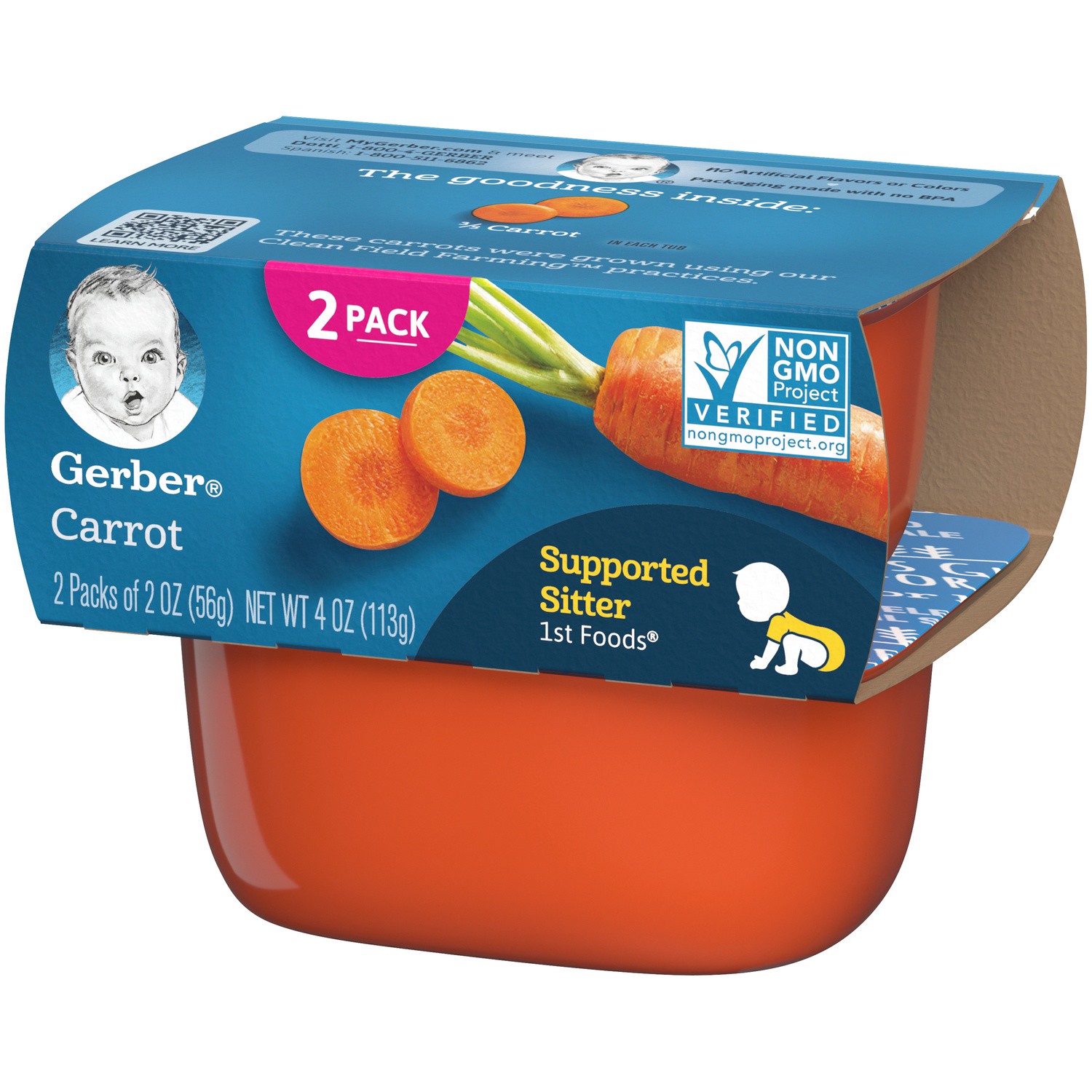 slide 6 of 8, Gerber 1st Foods Carrot, 2 ct; 2 oz