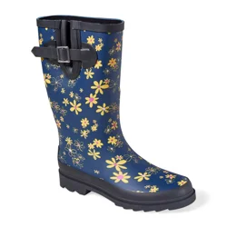 Sporto Women's Rain Boots - Navy Floral - Size 8