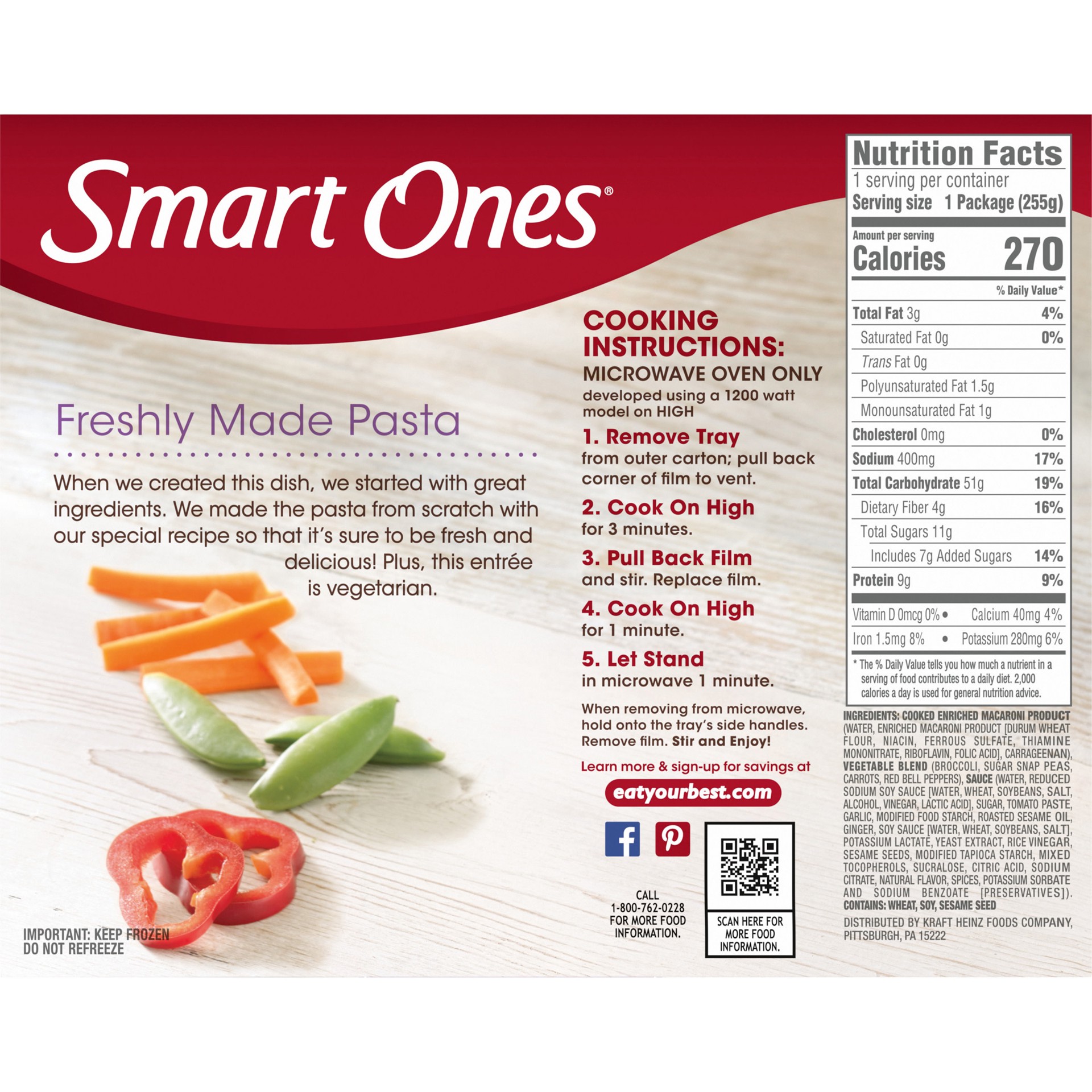 slide 3 of 5, Smart Ones Sesame Lo Mein with Vegetables Frozen Dinner, 9 oz Box, 9 oz