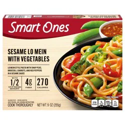 Smart Ones Sesame Lo Mein Noodles with Vegetables & Sesame Sauce Frozen Meal, 9 oz Box