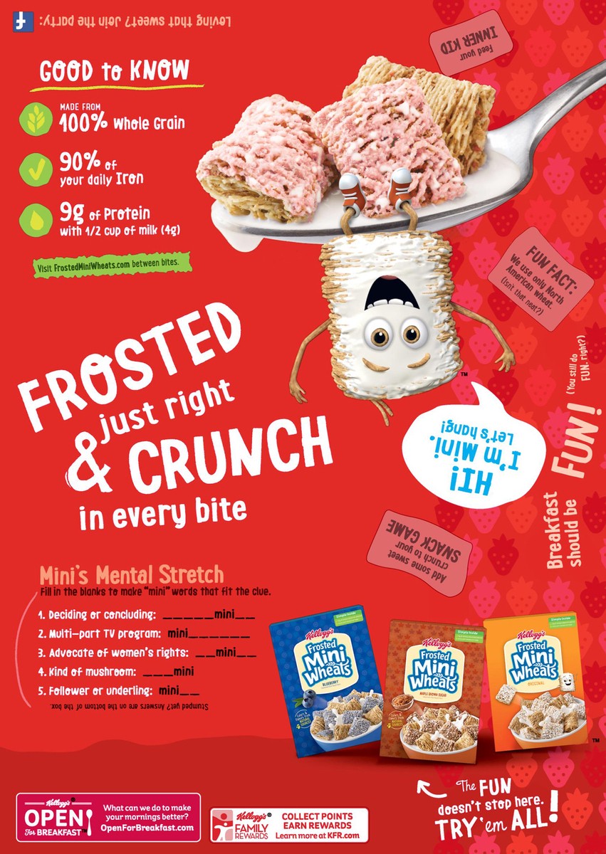 slide 4 of 10, Frosted Mini-Wheats Bite Size Strawberry Delight Cereal, 16.3 oz