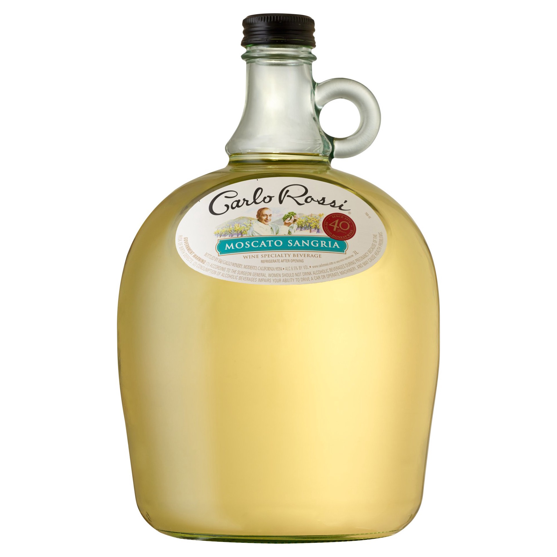 slide 1 of 4, Carlo Rossi Moscato Sangria White Wine 3L, 3 liter
