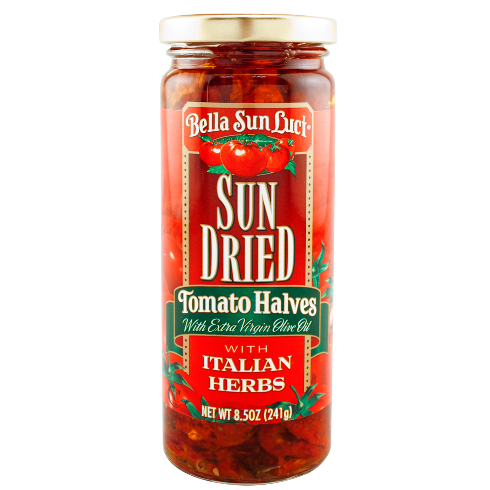 slide 1 of 1, Bella Sun Luci Sun Dried Tomato Halves in Premium Oil with Italian Herbs 8.5 oz, 8.5 oz