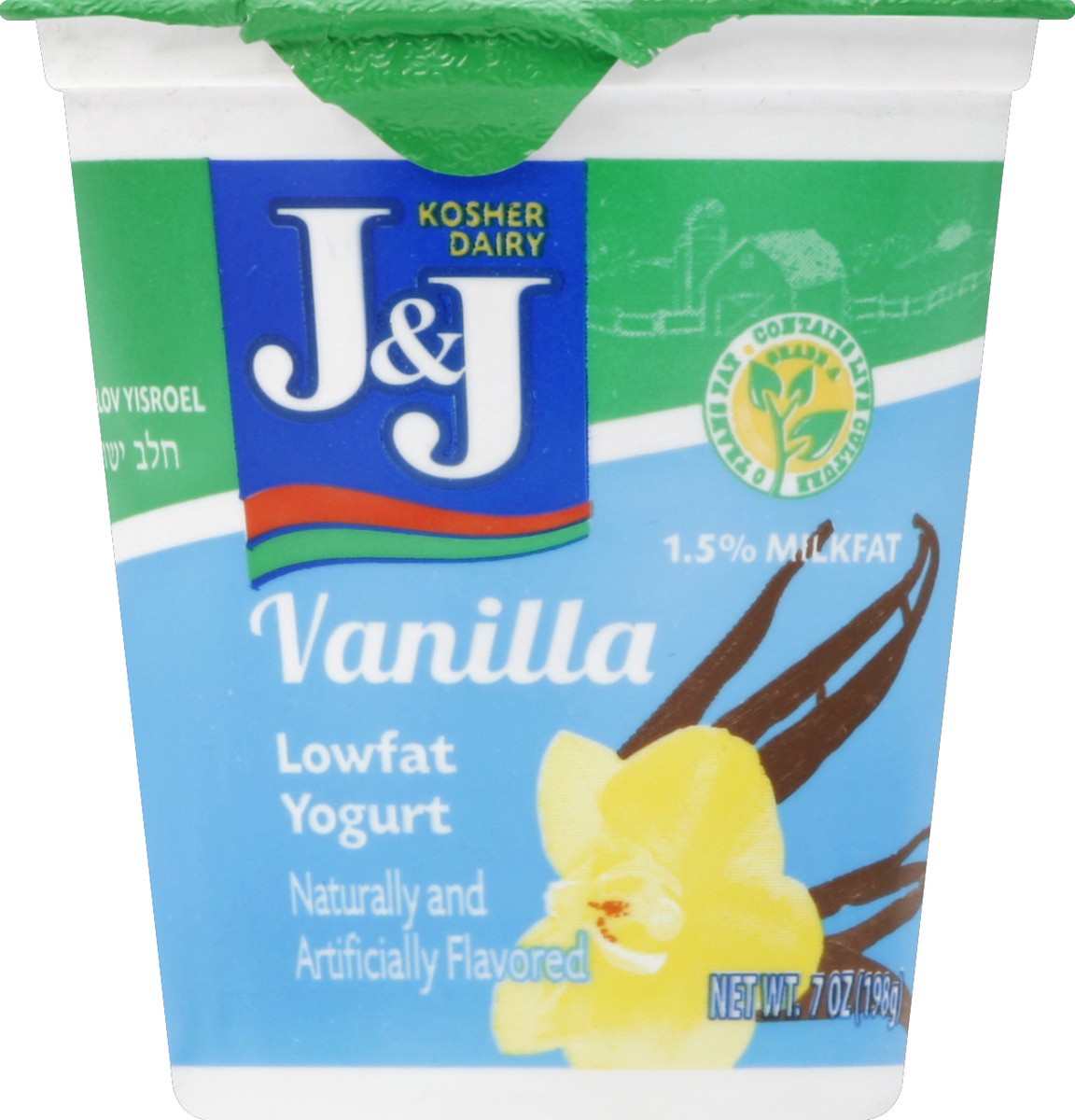 slide 3 of 3, J&J Vanilla Lowfat Yogurt, 7 oz