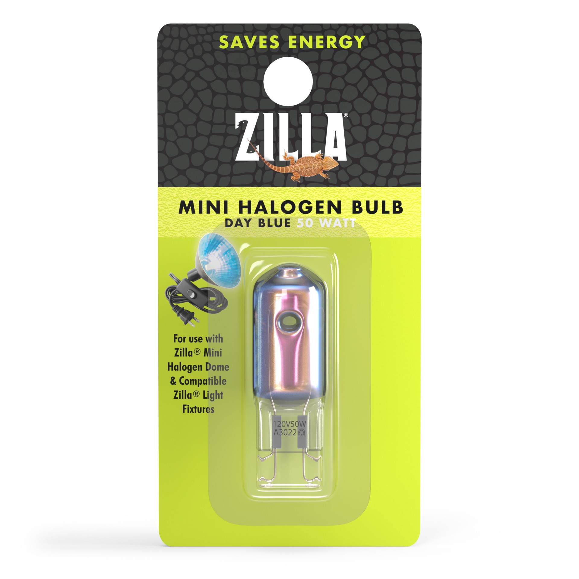 slide 2 of 10, Zilla Light & Heat Mini Halogen Bulbs Day Blue 50 Watts, 1 ct