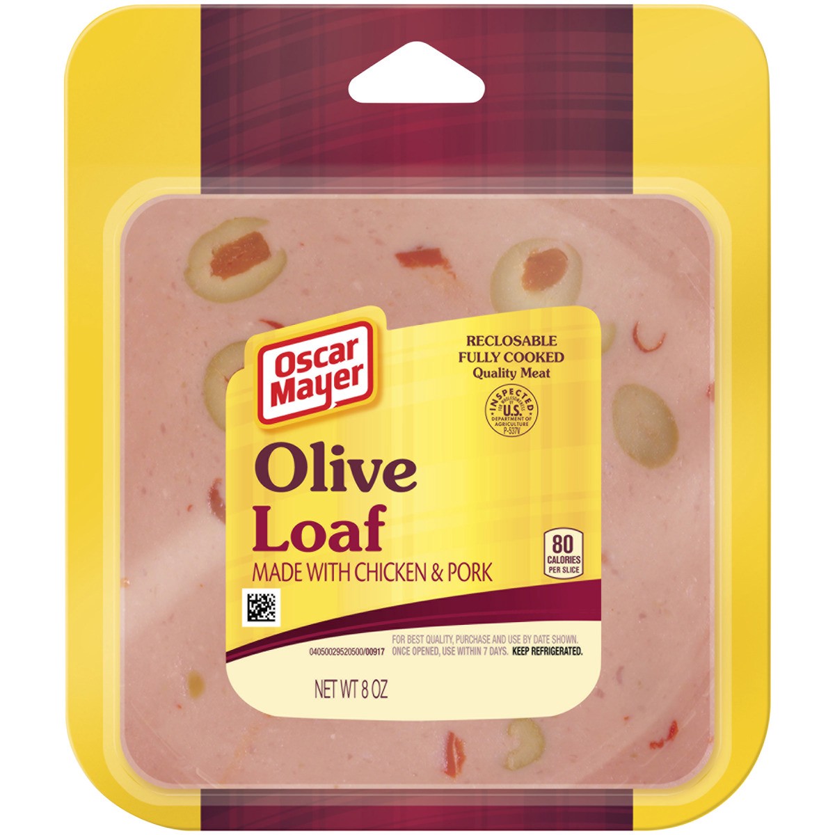 slide 1 of 2, Oscar Mayer Olive Loaf Made With Chicken & Pork Lunch Meat, 8 oz. Pack, 8 oz