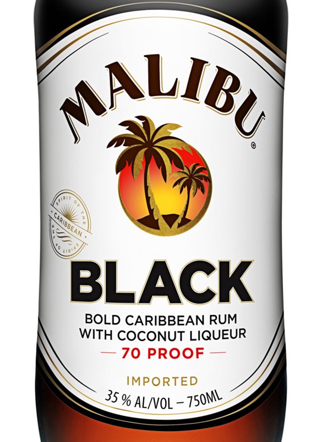 slide 5 of 6, Malibu Black Caribbean Rum with Coconut Flavored Liqueur 750mL, 70 Proof, 750 ml