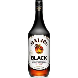 Malibu Black Flavored Caribbean Rum with Coconut Liqueur 750mL Bottle