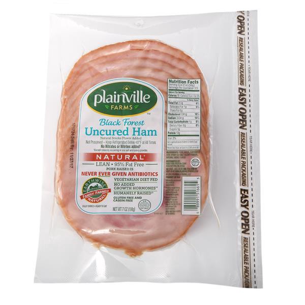 slide 1 of 1, Plainville Farms All Natural Virginia Ham - Antibiotic Free, 7 oz