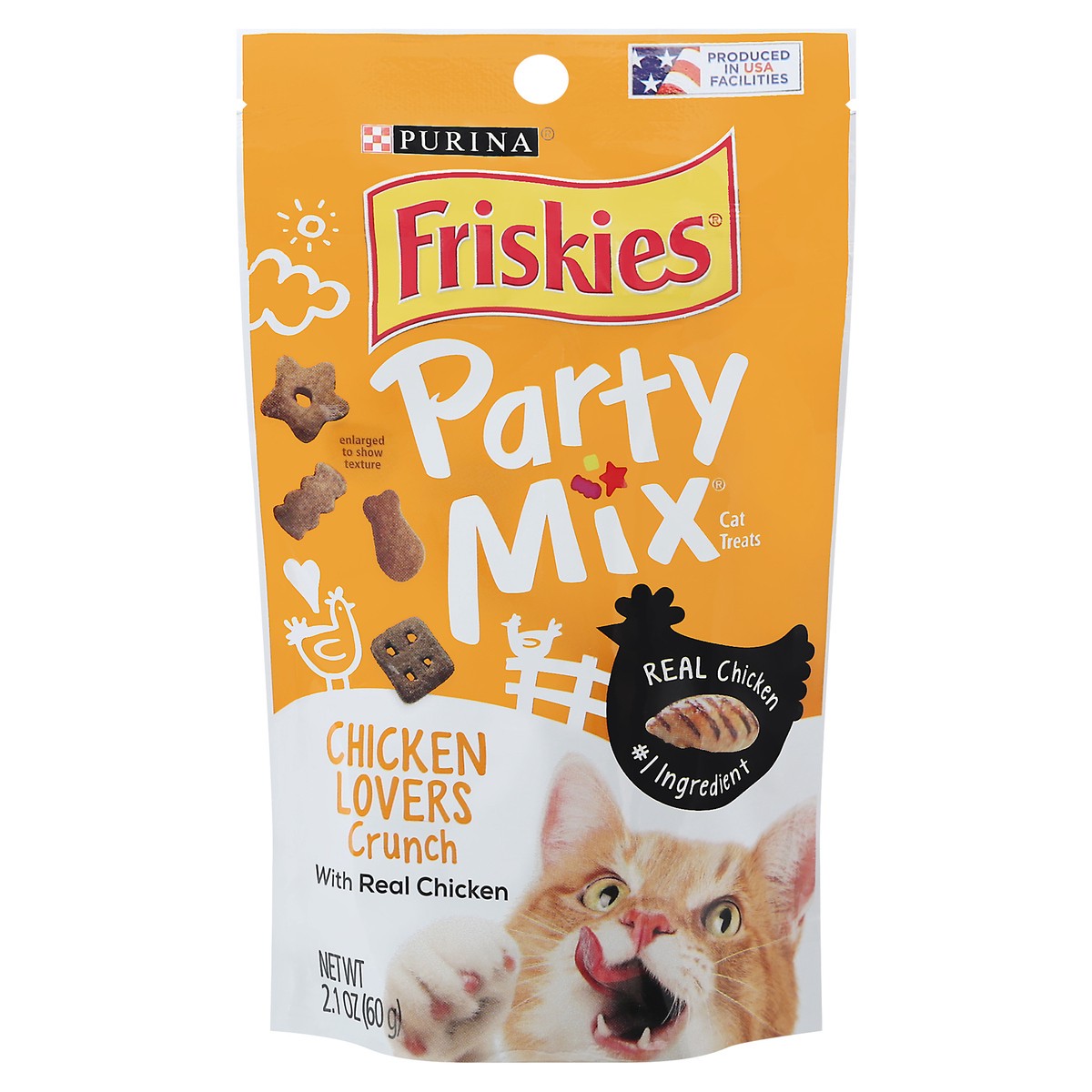 slide 1 of 11, Friskies Party Mix Chicken Lovers Crunch Cat Treats, 2.1 oz