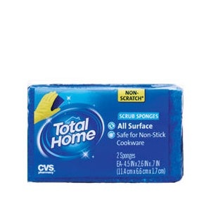 slide 1 of 1, Total Home By CVS All Surface Scrub Sponges, 2 ct