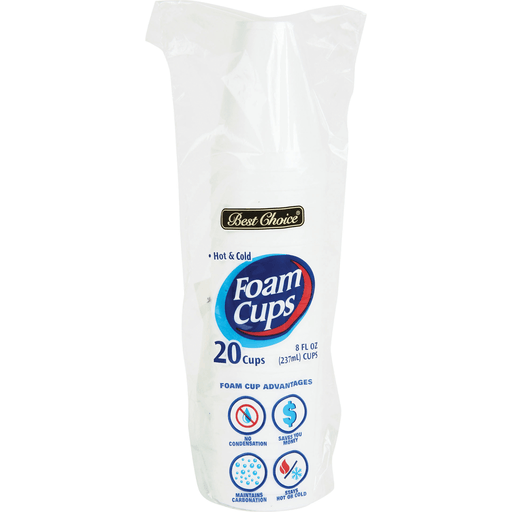 slide 1 of 1, Best Choice Foam Cups, 20 ct; 8 oz